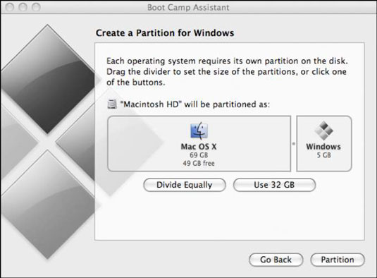 create a partition for mac on windows